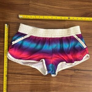 OP white pink purple and blue Athletic Shorts with Elastic Waistband